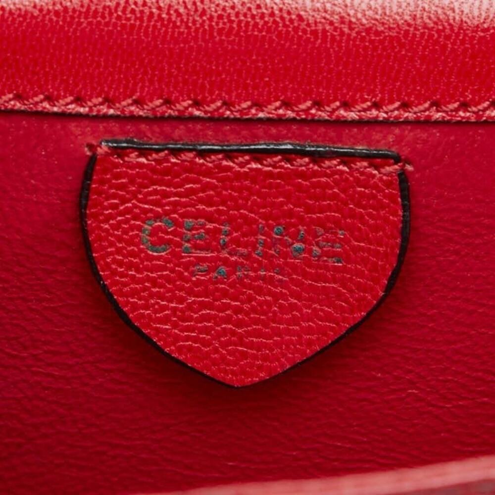 Celine Python Logo Chain Shoulder Bag Red - Picture 7 of 12